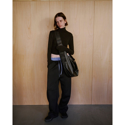 2026春季新款女装裤日系小众高腰宽松休闲女空气层女裤百搭显瘦裤