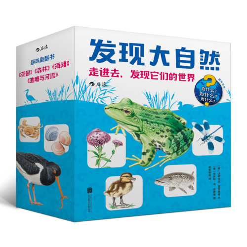 发现大自然系列2 走进去发现它们的世 界 4本套装立体纸板书 花园森林海滩河流与池塘 6-12岁儿童科普百科书籍 浪花朵朵童书现货