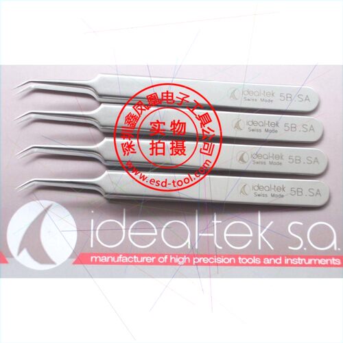 出售 瑞士ideal-tek高精密镊子5B.SA弯尖头镊子 不锈钢镊子 细胞