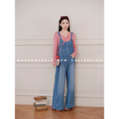 棉 孕妇装 套装 盐系莓莓 春 宽背带裤 羊毛 新品 猫单 春装