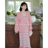 彩妮蜜糖 背心裙套装 孕妇装 新品 猫单 洋气甜美针织开衫 秋季 时尚