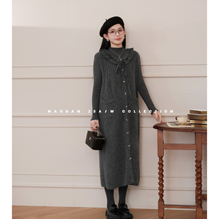 娜娜 羊毛 孕期穿搭孕妇套装 冬季 背心裙 猫单 新品 灰羽书签