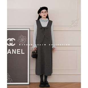 孕妇装 冬季 新品 猫单 气质背心裙套装 羊毛 时尚 焦点甜心