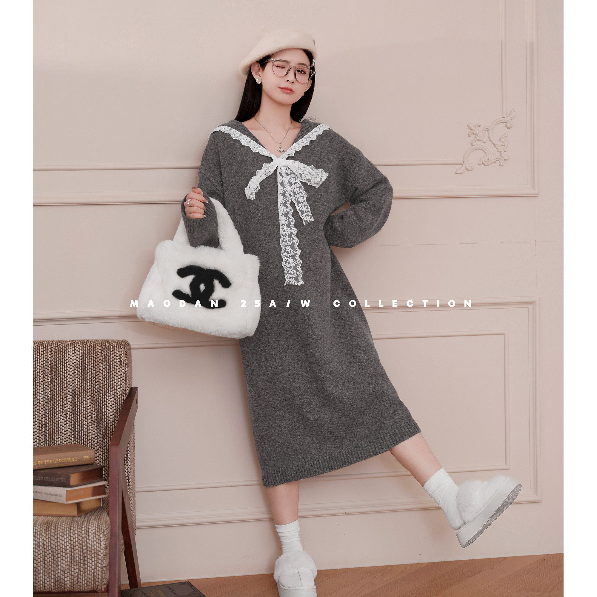 猫单【苔原甜梦】娜娜的孕期穿搭孕妇装秋冬蕾丝拼接毛衣连衣裙新,孕妇装/孕产妇用品/营养,连衣裙,淘宝优惠券,粉丝福利购,淘宝优惠卷