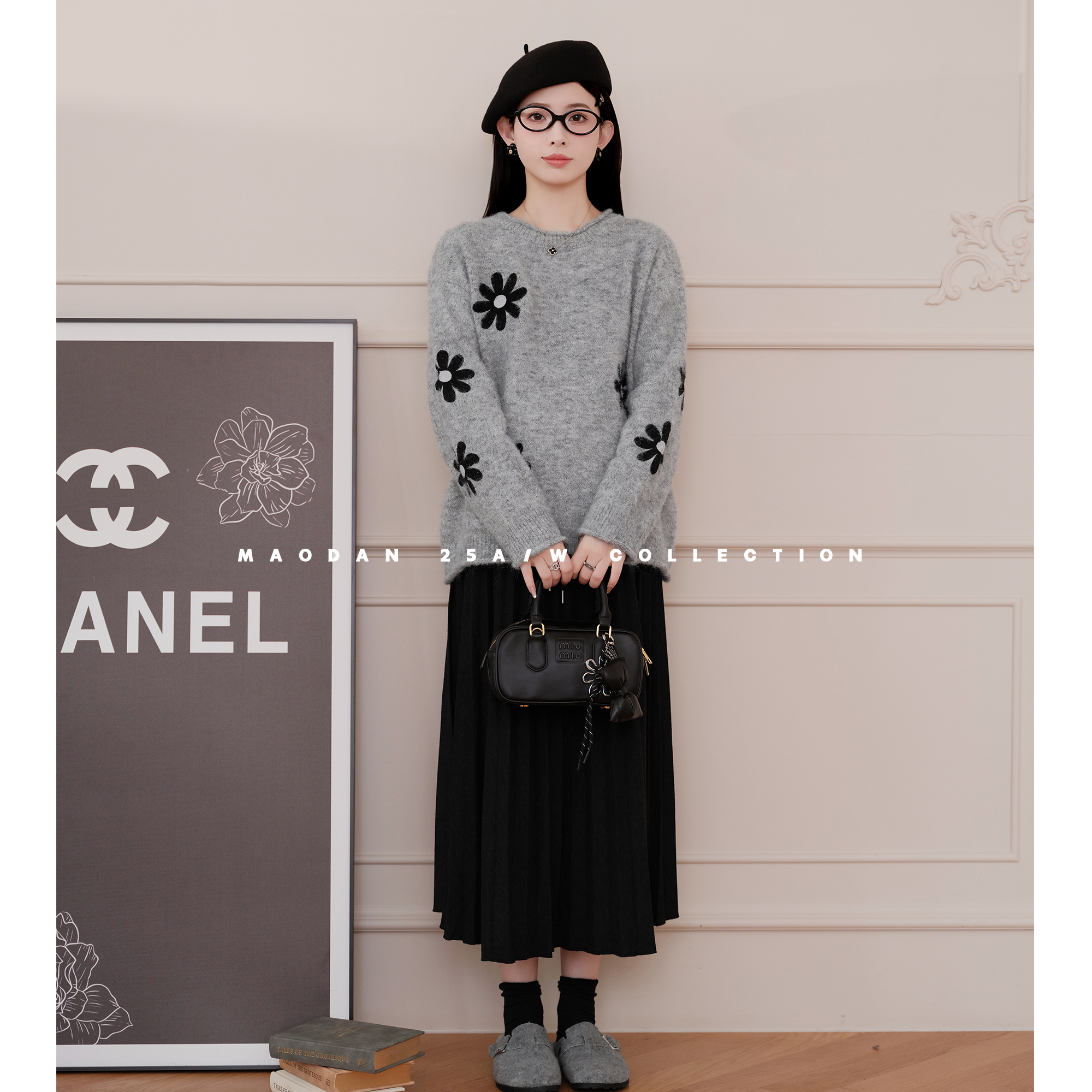 猫单【格岛嘉丽】【羊毛】孕妇装秋冬新品时尚洋气毛衣半身裙套装