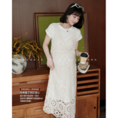 孕期穿搭春夏孕妇套装 娜娜 镂空绣花吊带裙两件 白塔海音 猫单