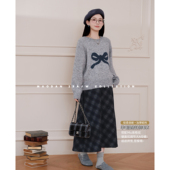 海蓝心事 冬季 羊毛 猫单 娜娜 孕期穿搭孕妇装 毛衣半裙套装