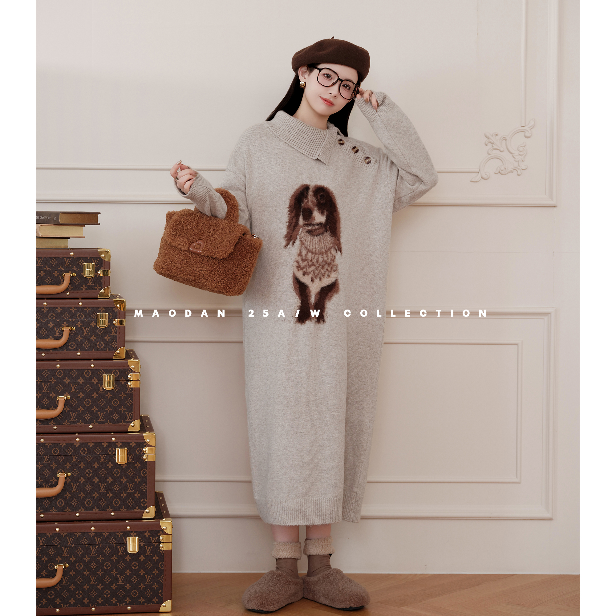 猫单【摩登汪汪】【羊毛】娜娜的孕期穿搭孕妇装冬季新针织连衣裙