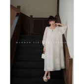 春夏七分袖 洋气连衣裙 孕期穿搭孕妇装 2025新款 白月香颂 娜娜