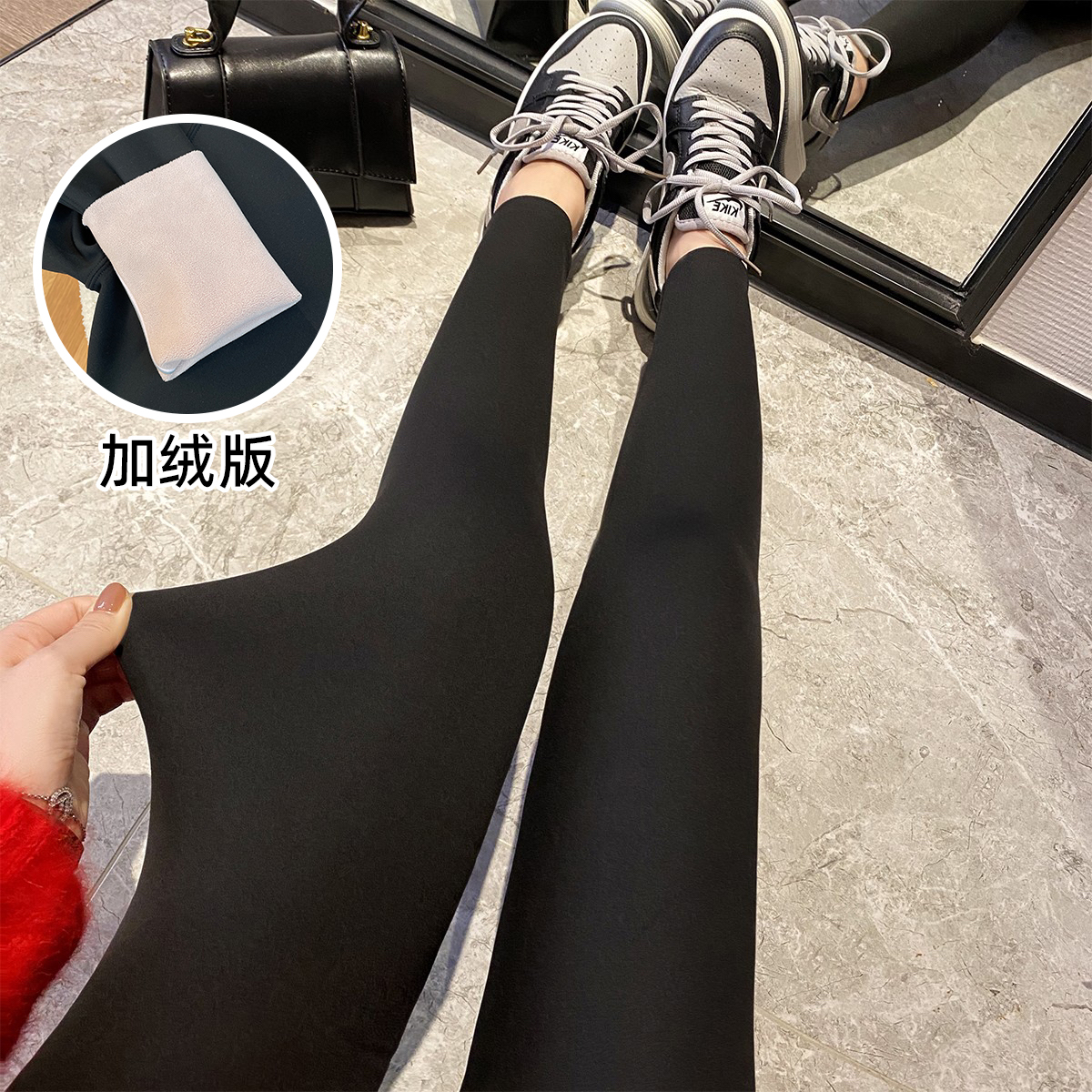 娜娜的孕期穿搭加绒加厚打底裤