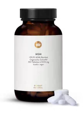 德国直邮代购药房自采硫MSM片剂1000毫克SundayNatural大瓶360粒