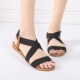 mouth bottom Flat band fish elastic women sandals Roman