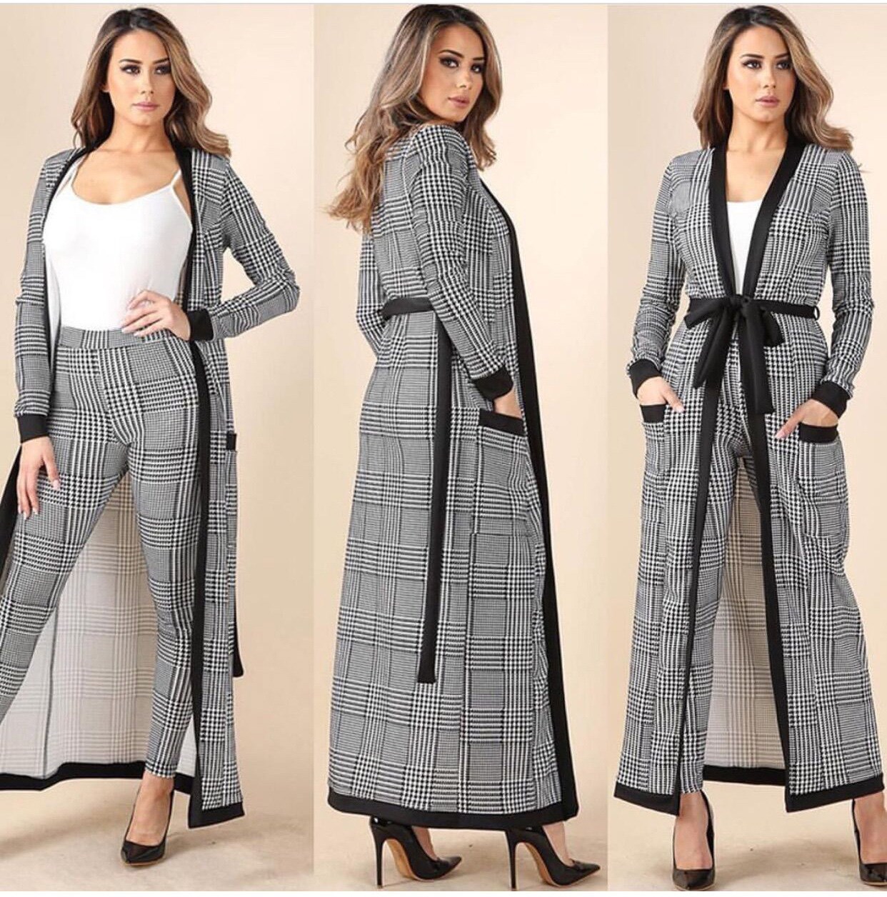 EBAY popular striped shawl slas 2pc women suits 时尚套装