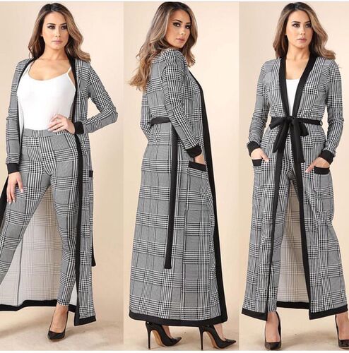 EBAY popular striped shawl slas 2pc women suits 时尚套装