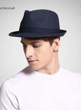 Men's hat casual wild jazz hat outdoor beach neutral straw