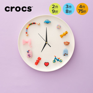 Crocs卡骆驰配饰智必星洞洞鞋 百变图案爱心系列红色爱心 花