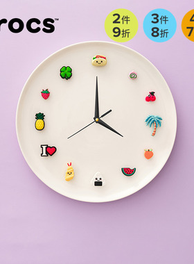 Crocs卡骆驰配饰智必星洞洞鞋花 运动户外雏菊白色小花