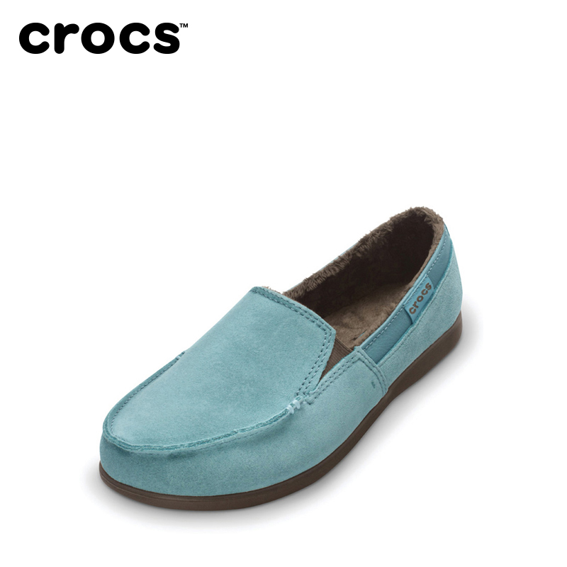 Crocs卡駱馳戶外女鞋冬款墨爾本反絨平底加絨休閑女單鞋|12972Q