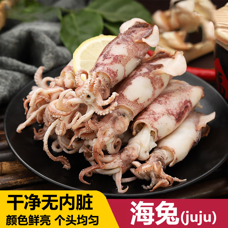 新鲜海兔子juju500g鲜活笔管鱼墨鱼仔不带籽温州特产海鲜水产品