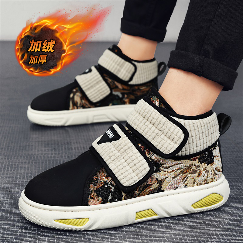 冬季加绒保暖高帮板鞋懒人二棉鞋