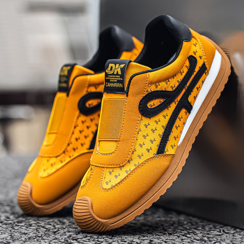 一脚蹬阿甘男鞋黄色运动休闲板鞋