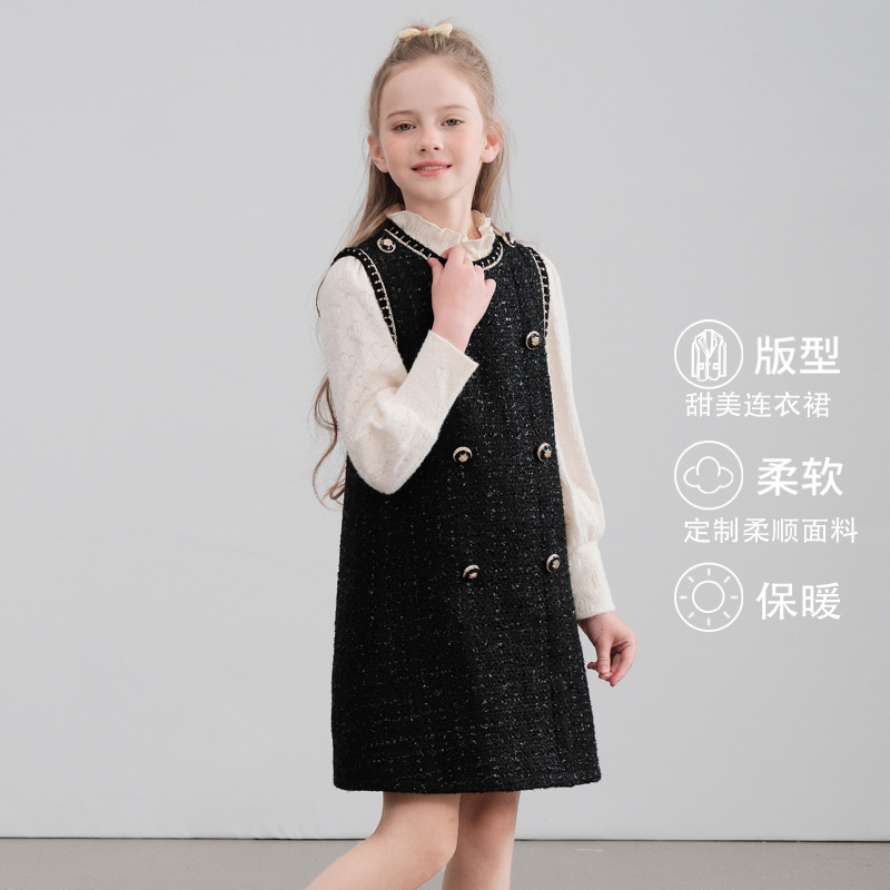 女童春款新款小香风连衣裙