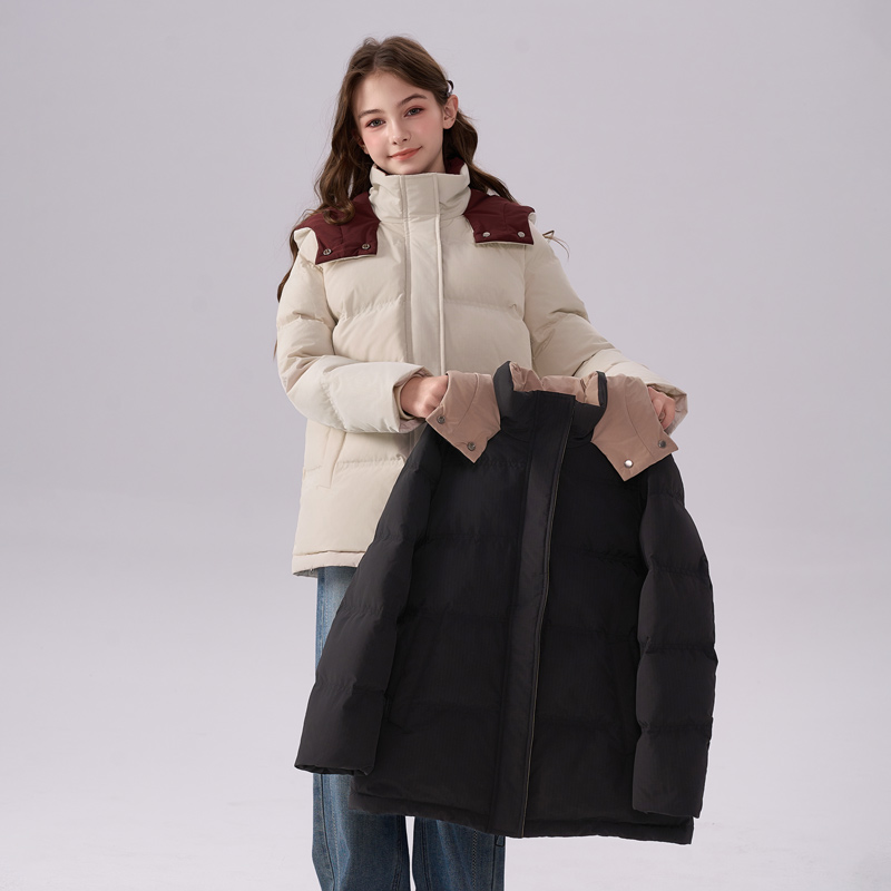 女童羽绒服女款2025新款儿童洋气中长款冬装大童加厚三防防寒外套