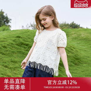 女童短袖t恤女孩衣服儿童2026新款打底衫女大童半袖超好看上衣夏