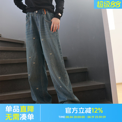 七彩兜兜女童2026冬季新款牛仔裤