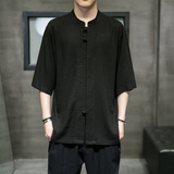 风t恤半袖盘扣休闲纯色潮流夏季T016-P60，男装T恤，星座815-1（原A203A）