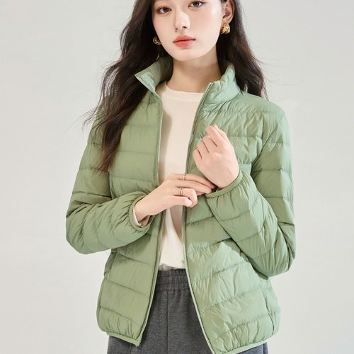 2025冬季新国标90绒简约休闲立领轻薄款排骨羽绒服短款外套25597