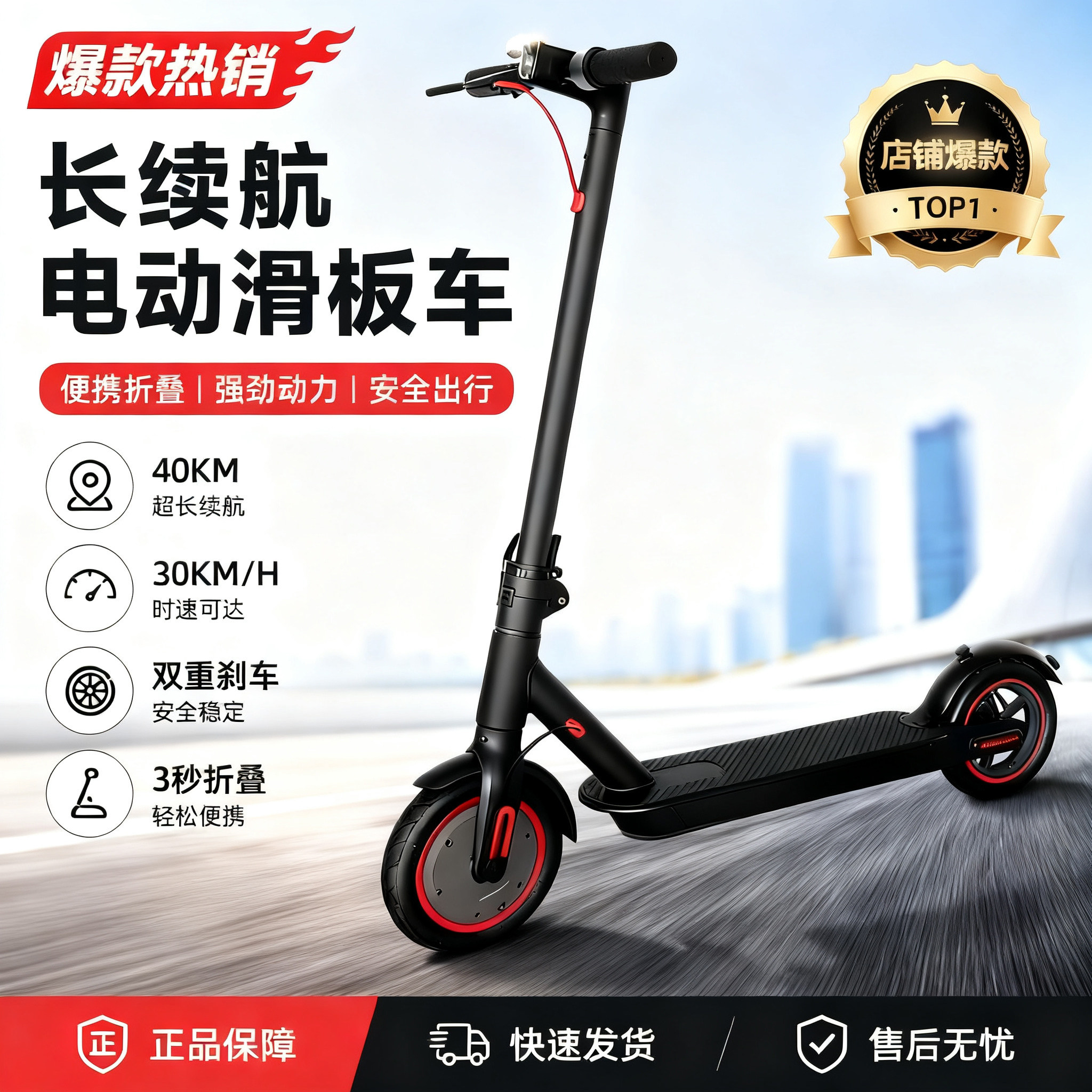 成人款电动滑板车双刹通勤