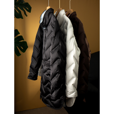 丝艺 双面穿波兰进口科鲁达95白鹅绒立领轻薄压胶羽绒服鹅绒服冬