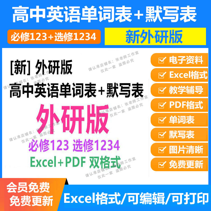 新外研社版高中英语词汇单词背诵默写表必修一二三选择必修电子版图片