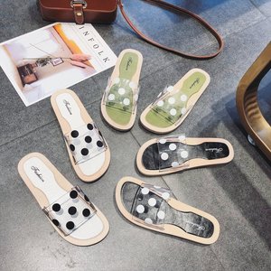 波点拖鞋平底凉拖鞋