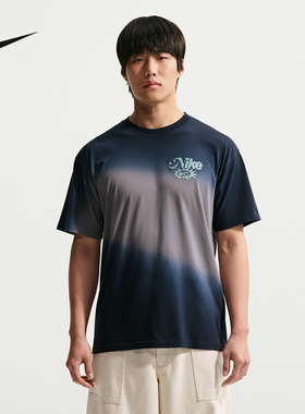 NIKE耐克男子T恤夏季新款棉质背部印花休闲短袖针织衫IH1152-015