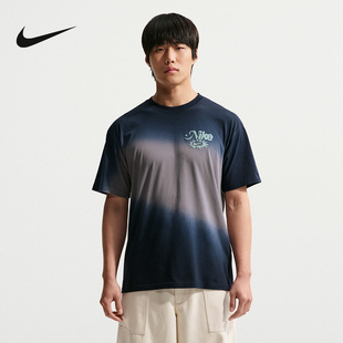 NIKE耐克男子T恤夏季新款棉质背部印花休闲短袖针织衫IH1152-015