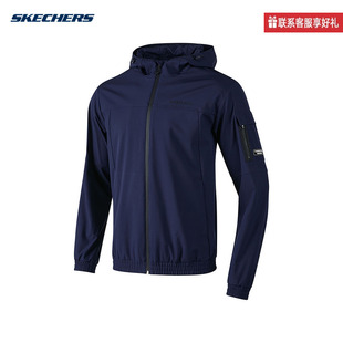休闲运动梭织连帽外套P124M001 03NP 新款 Skechers斯凯奇男子春季