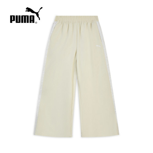 PUMA彪马夏季新款女裤经典T7蕾丝宽松运动裤休闲裤长裤638467-87