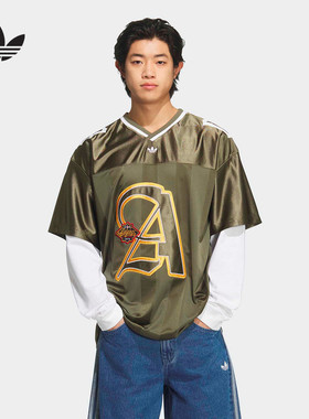adidas阿迪达斯三叶草二合一运动宽松长袖球衣26夏男上衣 KS5329