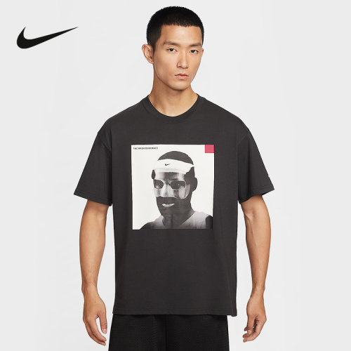 NIKE耐克夏新款詹姆斯男子篮球T恤棉质宽松短袖针织衫IH8565-045