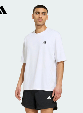 adidas阿迪达斯2026秋男速干运动圆领大号短袖T恤健身服 KS6419