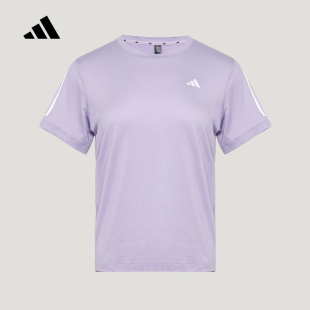 adidas阿迪达斯2026夏女三条纹圆领速干运动短袖T恤健身服 KU8748