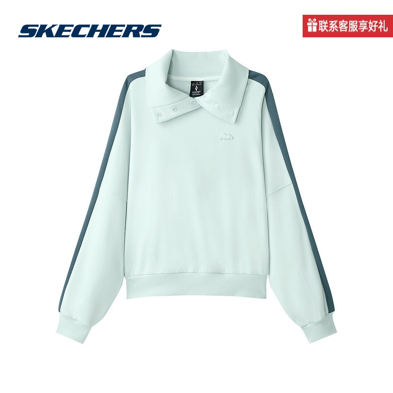 斯凯奇运动2025冬女针织套头卫衣 L424W087-002S