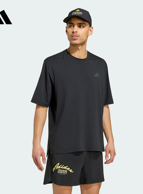 adidas阿迪达斯2026秋男速干印花运动圆领短袖T恤健身服 KT0833