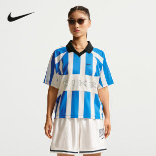 NIKE耐克夏季新款女子Oversize风球衣宽松短袖针织衫 IO0914-435