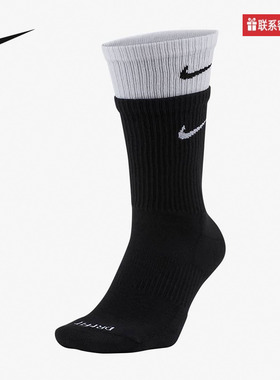 NIKE耐克男袜女袜透气休闲跑步训练黑白袜DD2795-011