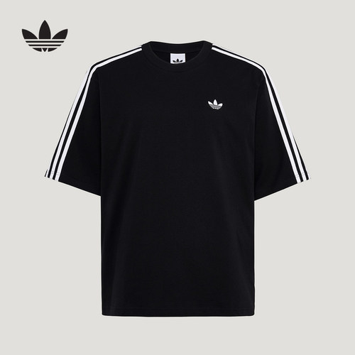 adidas阿迪达斯三叶草纯棉运动短袖T恤26夏男大号版型半袖 KG6331