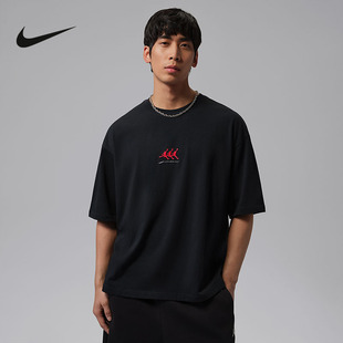 Jordan耐克2026夏季男子OVERSIZE风休闲运动棉短袖T恤IF3134-010