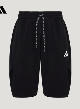 adidas阿迪达斯2026夏男拉绳运动裤舒爽宽松针织休闲短裤 LC6772